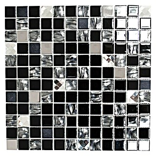 Samoljepljiva mozaik pločica SAM 4CM26 (30 x 30 cm, Staklo, Mješovito crno)