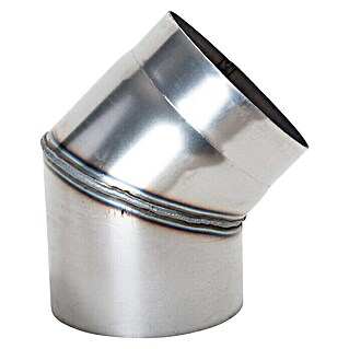 Ofenrohrbogen (Durchmesser: 120 mm, Bogenwinkel: 45 °, Unlackiert, Silber)