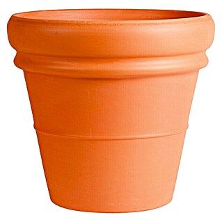 Plantpot Rode pot met dubbele rand (Buitenmaat (Ø x h): 47 x 41,9 cm, Natuurlijke materialen, Sinaasappel)
