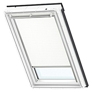 Velux Dachfensterrollo DKL SK06 1025S (Farbe: Weiß - 1025S, Farbe Schiene: Aluminium, Manuell)