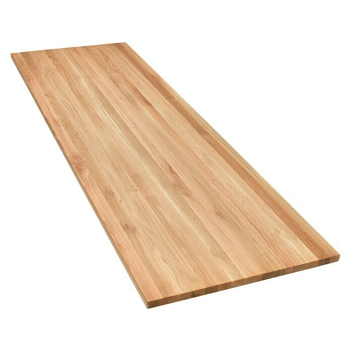 80cm Holzplatte Tischplatte Eichenplatte Eiche massiv Naturkante Medium OAK 