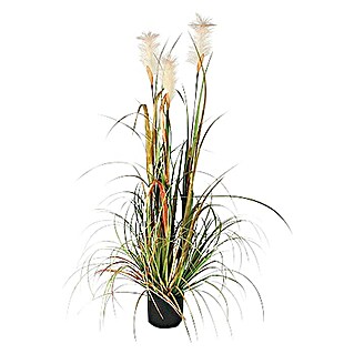 Kunstpflanze Federgras (Höhe: 120 cm, Grün, Kunststoff)