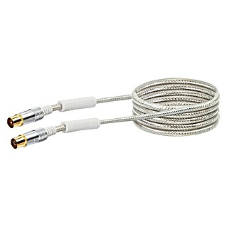 Schwaiger Priključni kabel za antenu (1,5 m, Bijele boje, 110 dB, IEC utikač, IEC utičnica)