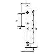 Stabilit Lappenschließblech (DIN-L, L x B: 170 x 24 mm, Zimmertür)