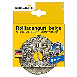 Schellenberg Rollladengurt Maxi (Beige, Länge: 6 m, Gurtbreite: 23 mm)