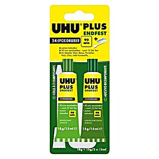UHU plus endfest 2K-Epoxidharzkleber (33 g, Transparent (getrocknet), Lösemittelfrei)