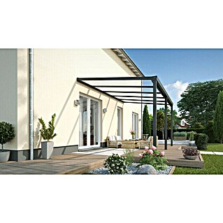 Terrassenüberdachung Easy Edition (L x T: 500 x 300 cm, Verbundsicherheitsglas (VSG), Anthrazitgrau, Klar)