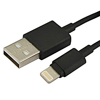 Cartrend USB-Ladekabel Lightning (Farbe: Schwarz, Länge: 1 m)