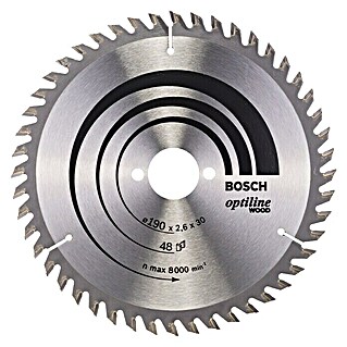 Bosch Disco de sierra (Diámetro: 190 mm, Orificio: 30 mm, Número de dientes: 48 dientes)