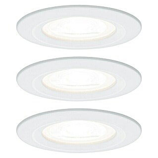 Paulmann LED-Einbauleuchten-Set Nova (6,5 W, Weiß, 3 Stk., Warmweiß, Durchmesser: 7,8 cm, IP44)