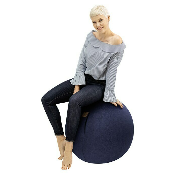 Sitting Ball Gymnastikball Felt (Dunkelblau, Durchmesser: 65 cm, Material Bezug: 100 % Polyester)