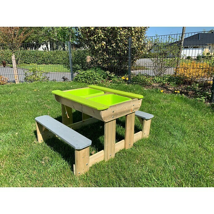 Wendi Toys Dječji stol za piknik (D x Š x V: 80 x 100 x 53 cm, Prirodna/zelena)