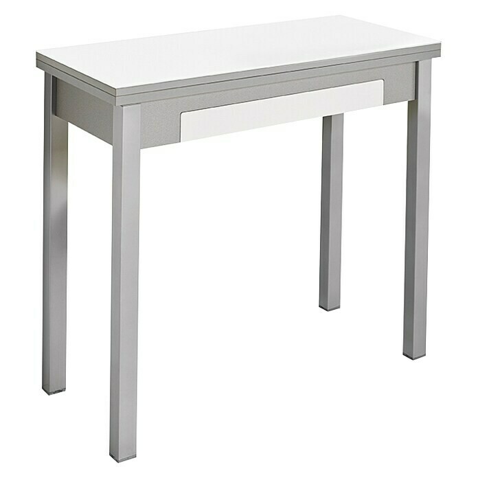 Mesa Meri (L x An: 80 x 40 cm, Material tablero de mesa: MDF, Blanco)
