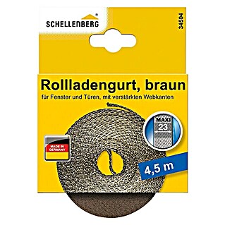 Schellenberg Rollladengurt (Braun, Länge: 4,5 m, Gurtbreite: 23 mm)