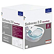 Villeroy & Boch Subway 2.0 Spülrandloses Wand-WC-Set (Mit WC-Sitz, Mit schmutzabweisender Glasur, Tiefspüler, Weiß)