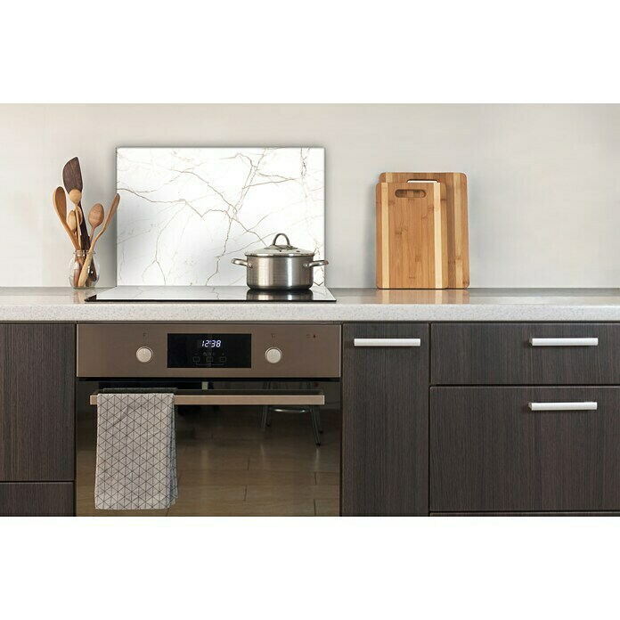 CUCINE Küchenrückwand (White Marble, 60 x 40 cm, Stärke: 6 mm, Einscheibensicherheitsglas (ESG))