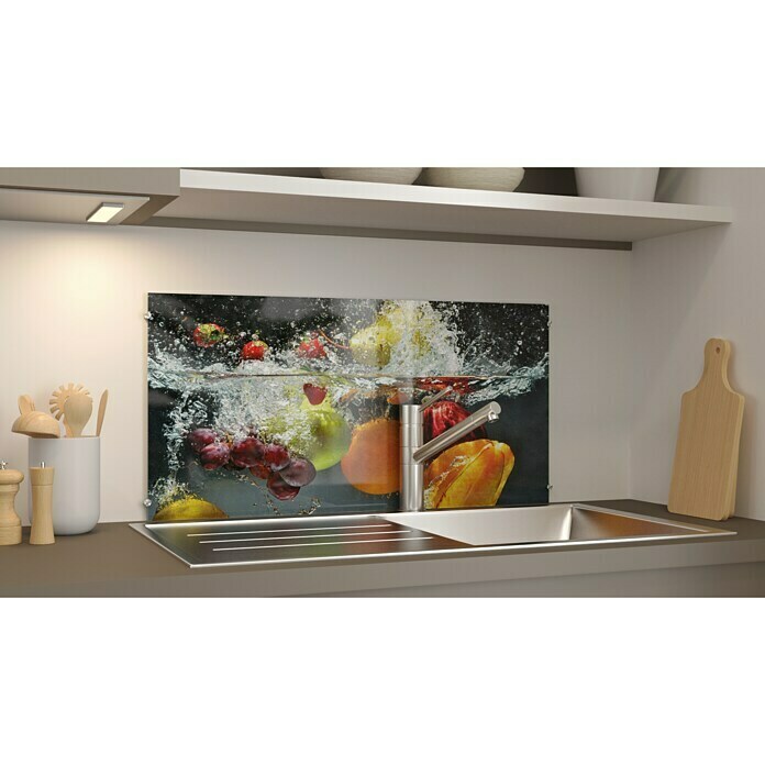 CUCINE Küchenrückwand (Fruit Splash, 80 x 40 cm, Stärke: 6 mm, Einscheibensicherheitsglas (ESG))