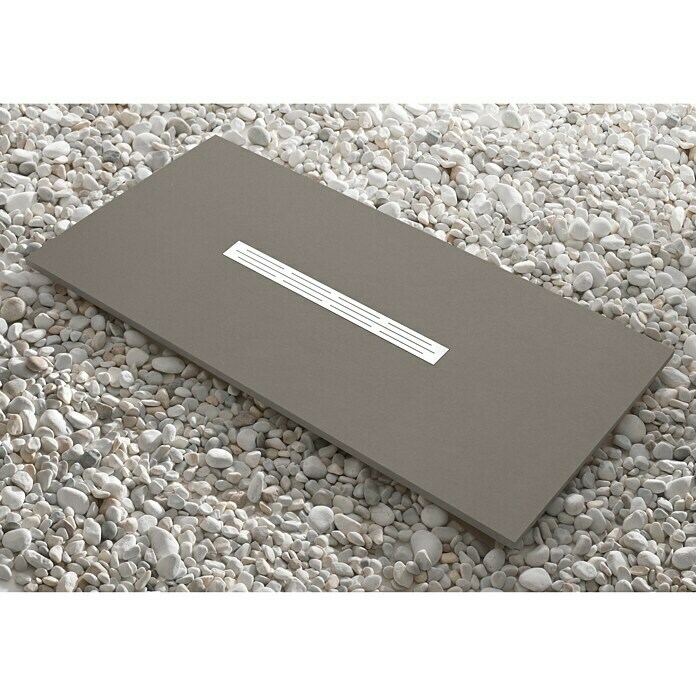 Camargue Plato de ducha Bering (L x An: 70 x 100 cm, Piedra artificial, Gris)