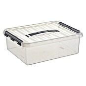 Sunware Aufbewahrungsbox Q-Line (L x B x H: 40 x 30 x 11 cm, Kunststoff, Transparent, Farbe Griff: Schwarz)