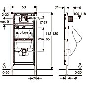 Geberit Duofix Urinal-Montageelement 111.616.00.1 (1-Mengen-Spülung, 7 x 50 x 112 cm)