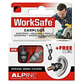 Alpine Tapones protectores para los oídos WorkSafe (Ámbito de uso: Obra, 1 par)
