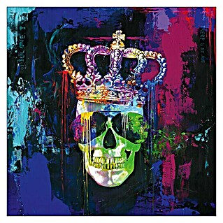Handgemaltes Bild (Colourful Skull, B x H: 100 x 100 cm)