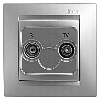 Simon 15 Toma TV (Aluminio, 2 canales, En pared)