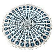 Plaid Mandala (Azul/Blanco, 170 x 1 cm, 100% algodón)
