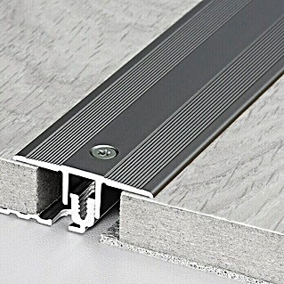 LOGOCLIC Übergangsprofil 220 (Edelstahl matt, 2,7 m x 34 mm, Montageart: Schrauben)
