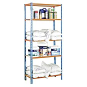 Simonrack Set de estanterías Plus 5/500 (L x An x Al: 50 x 100 x 200 cm, Capacidad de carga: 150 kg/balda, Azul/Naranja)
