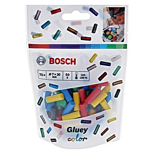 Bosch Gluey Klebepatronen Colour (70 Stk., Durchmesser Klebepatrone: 7 mm, Farbig)