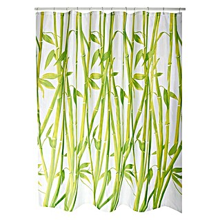 Venus Cortina de baño textil Bambú (An x Al: 180 x 200 cm, Blanco/Verde)
