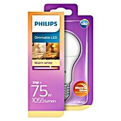 Philips Bombilla LED (11 W, E27, Color de luz: Blanco cálido, Intensidad regulable, Redondeada)