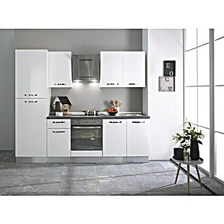 Marinelli Cucine Küchenzeile Laura (Breite: 240 cm, Mit Elektrogeräten, Weiß Hochglanz)