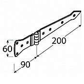 Domax Kreuzgehänge ZABP 200 (L x H: 200 x 60 mm, Stahl, Schwarz)