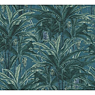 AS Creation Greenery Vliestapete Farn (Blau, Floral, 10,05 x 0,53 m)