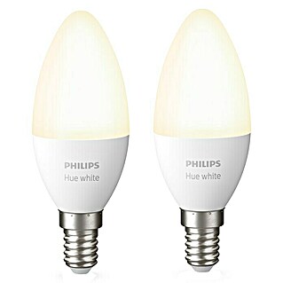 Philips Hue Ledlamp White (E14, 5,5 W, Warm wit, Dimbaar, 2 stk.)