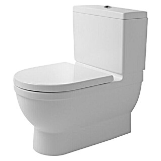 Duravit Starck 3 Stand-WC-Kombination (Mit Spülrand, Mit antibakterieller Glasur, Spülform: Tief, WC Abgang: Waagerecht, Weiß)