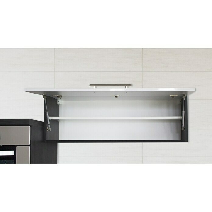 Respekta Premium Küchenzeile RP300EGCBO (Breite: 300 cm, Mit Elektrogeräten, Grau Hochglanz)