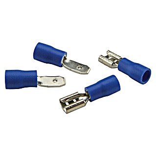 Platte kabelschoentjes 20 x assortiment kabelschoentjes (Breedte: 4,8 mm, 1,5 - 2,5 mm², null, Blauw)