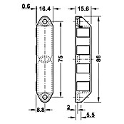 Häfele Magnetverschluss (Haftkraft: 8 kg, B x H: 15,6 x 86 mm, Zinkdruckguss)