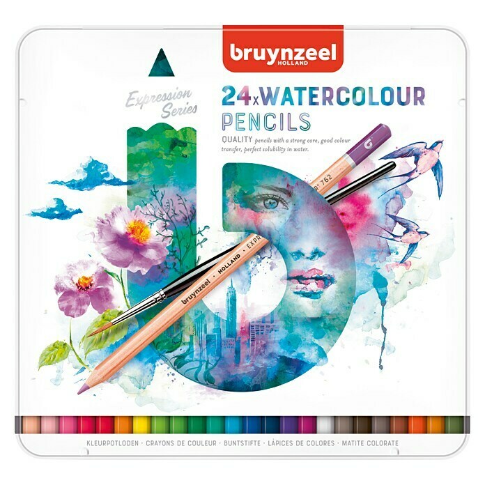 Talens Bruynzeel Set lápices de colores Watercolour (24 uds., Grosor de trazo: 2,9 mm)