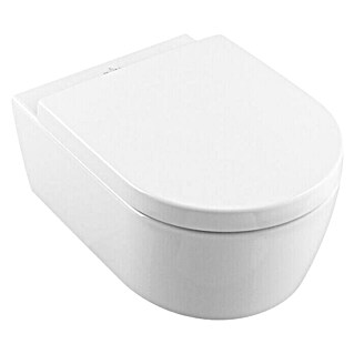 Villeroy & Boch Avento Wand-WC-Set I (Spülrandlos, Ohne Spezialglasur, Spülform: Tief, WC Abgang: Waagerecht, Weiß)