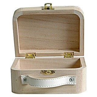 Artemio Caja de madera maleta (9,5 x 13 x 6 cm, Natural/marrón claro)