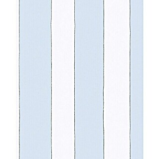 Marburg Jonas Kötz Vliestapete Blockstreifen (Weiß/Blau, Streifen, 10,05 x 0,53 m)