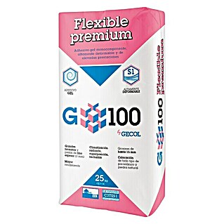 Gecol Cemento cola Gel Flexible Premium (Contenido: 25 kg, Baldosas de gres de formato grande)