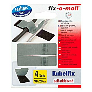 Fix-o-moll Klett-Kabelbinder (90 x 20 mm, Selbstklebend, 4 Stk.)