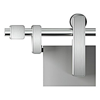Diamond Doors Schiebetürbeschlag Tender (Edelstahloptik, Geeignet für: Ganzglas-Schiebetüren, 200 cm)