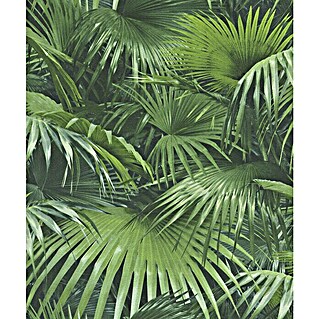 Rasch Crispy Paper Vliestapete Dschungel (Grün, Floral, 10,05 x 0,53 m)