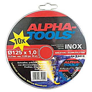 Alpha Tools Rezni disk (Promjer rezne ploče: 125 mm, Prikladno za: Plemeniti čelik, 10 Kom.)